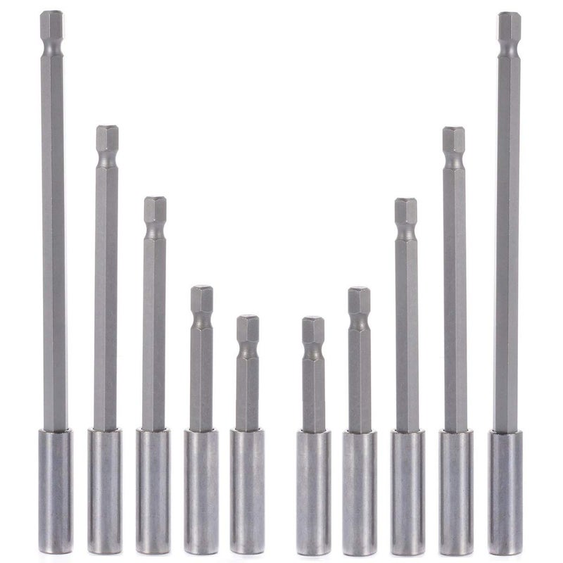 QISF 10-Pieces Magnetic Bit Holder Extension, 1/4 inch Hex Shank Heavy Duty Quick Release for Screws, Nuts, Drills, Handheld Drivers 50/60/75/100/150mm - Image 5